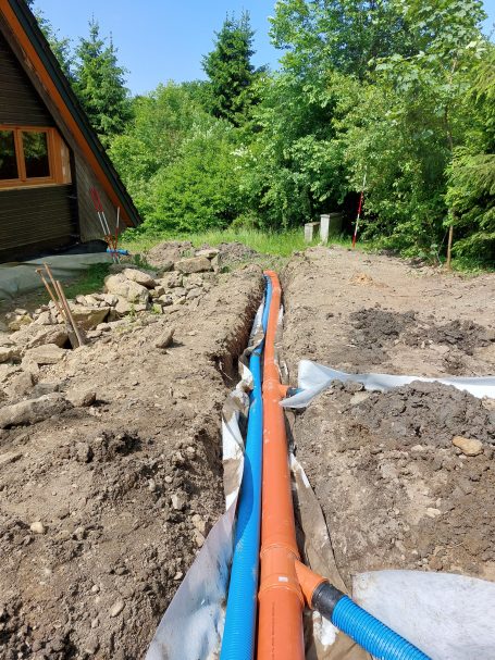 Drainage und KG Rohre Verlegung